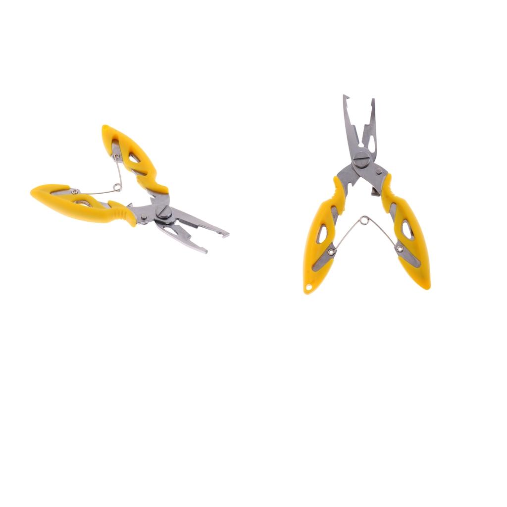 2Pcs Multi Function Stainless Steel Fishing Pliers Curved Nose Scissors