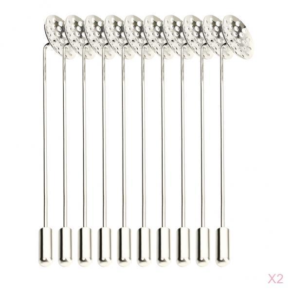 20pcs Round Bezel Empty Tray Findings Making Craft Stick Pin Brooch Findings