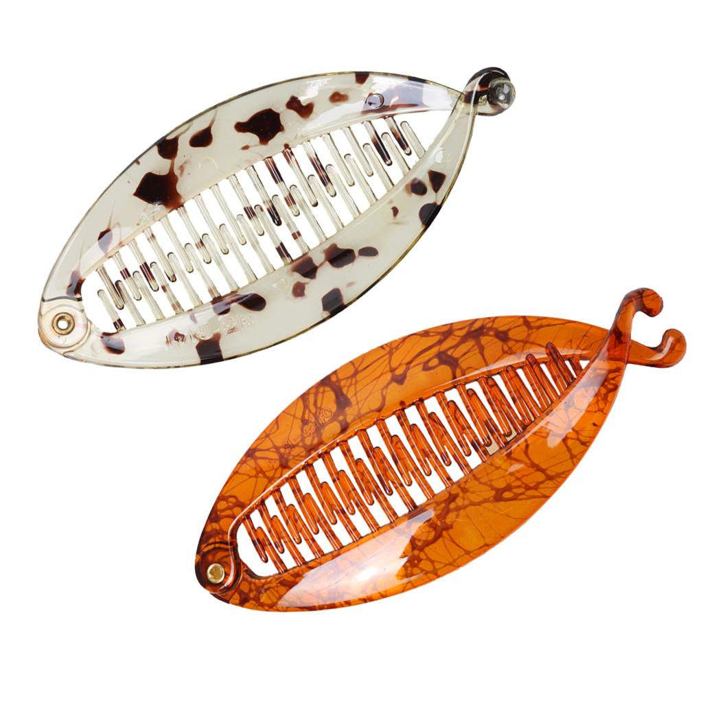 2 Pieces Fish Tail Design Hair Banana Clip 13x6cm Lady Girls School Girls