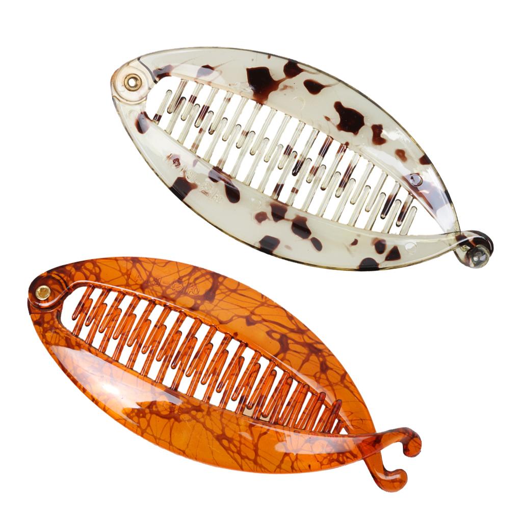 2 Pieces Fish Tail Design Hair Banana Clip 13x6cm Lady Girls School Girls