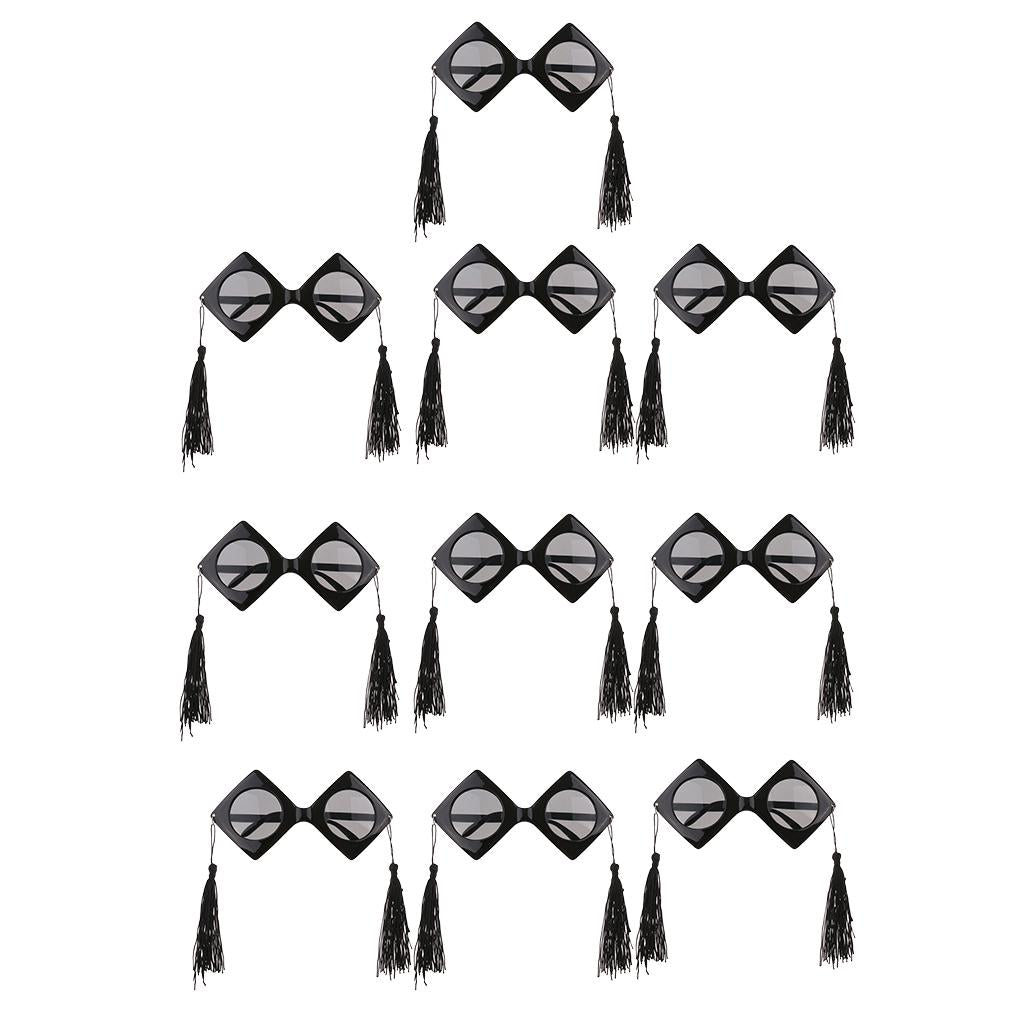 10 Novelty Trencher Cap Sunglasses Graduation Cap Glasses Party Photo Props