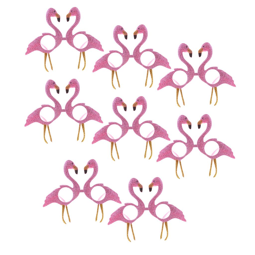8x Novelty Flamingo Sunglasses Hawaiian Party Dress Up Glasses Photo Prop