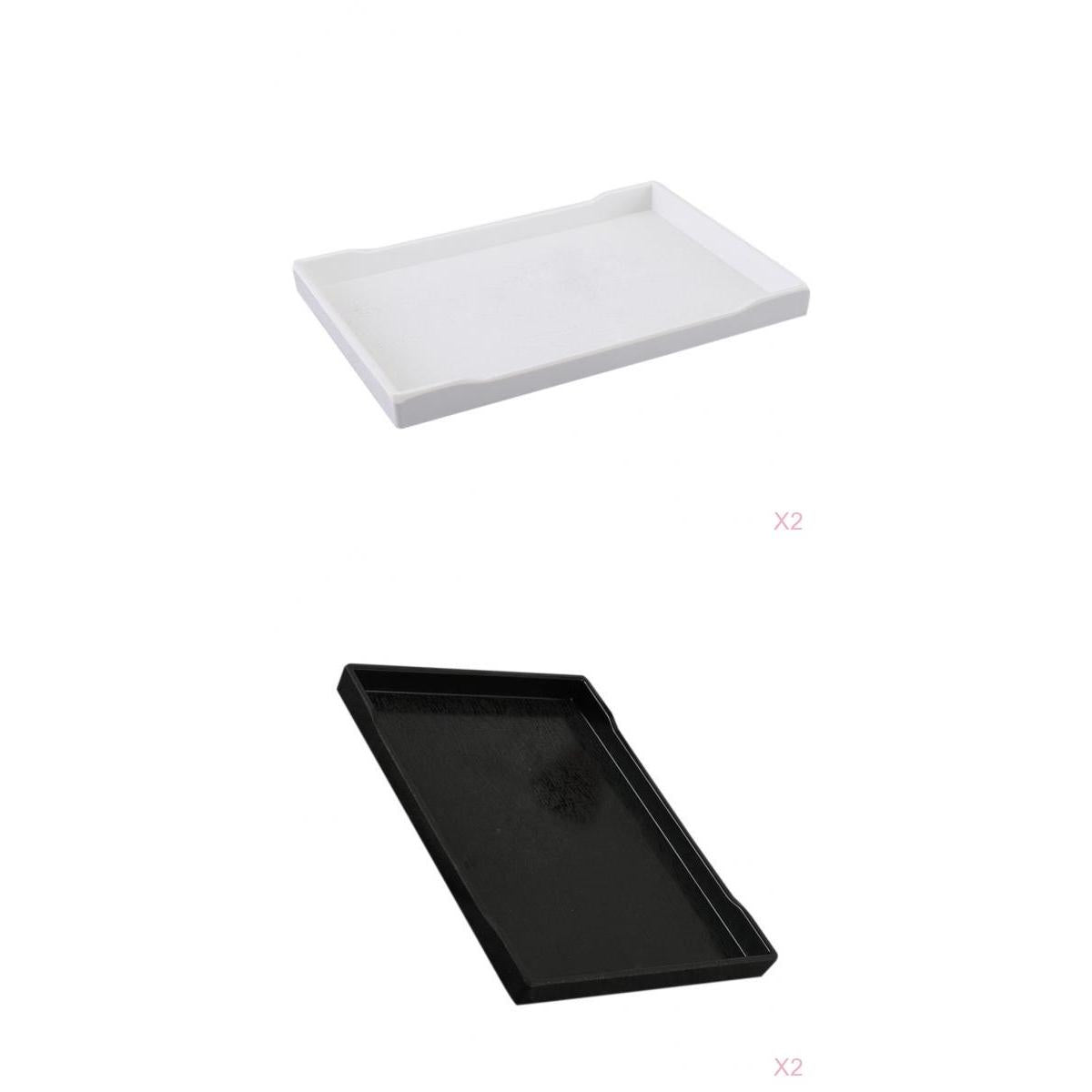 4 pieces Melamine Hotel Serving Tray Dishes Cup Glass Cake Set 24.9 x 18.5cm