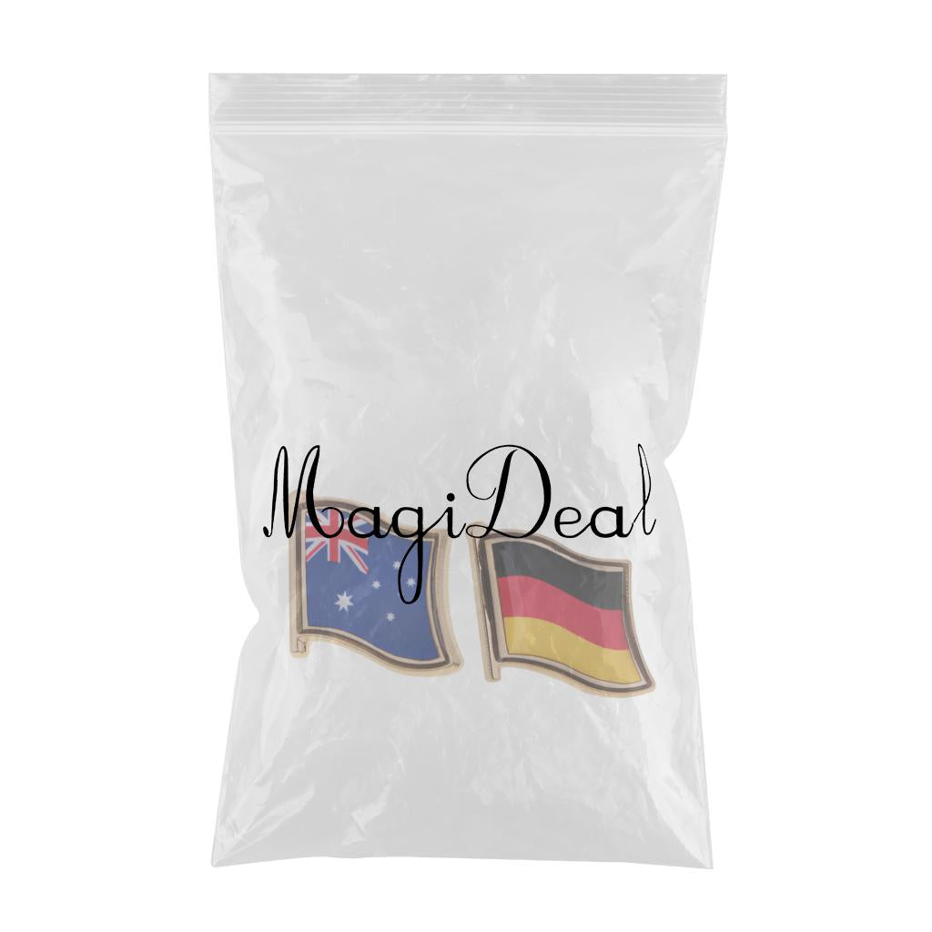 2pcs National Metal Flag Pin Badge Enamel Badge for Lapel Tie Bag Decal