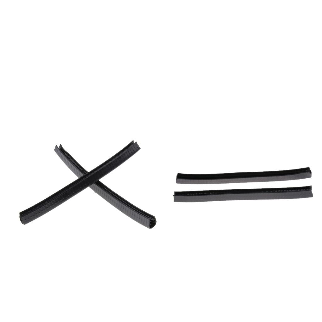 4pcs Rubber Longboard Skateboard Deck Protection Strip Nose Tail Guard Black