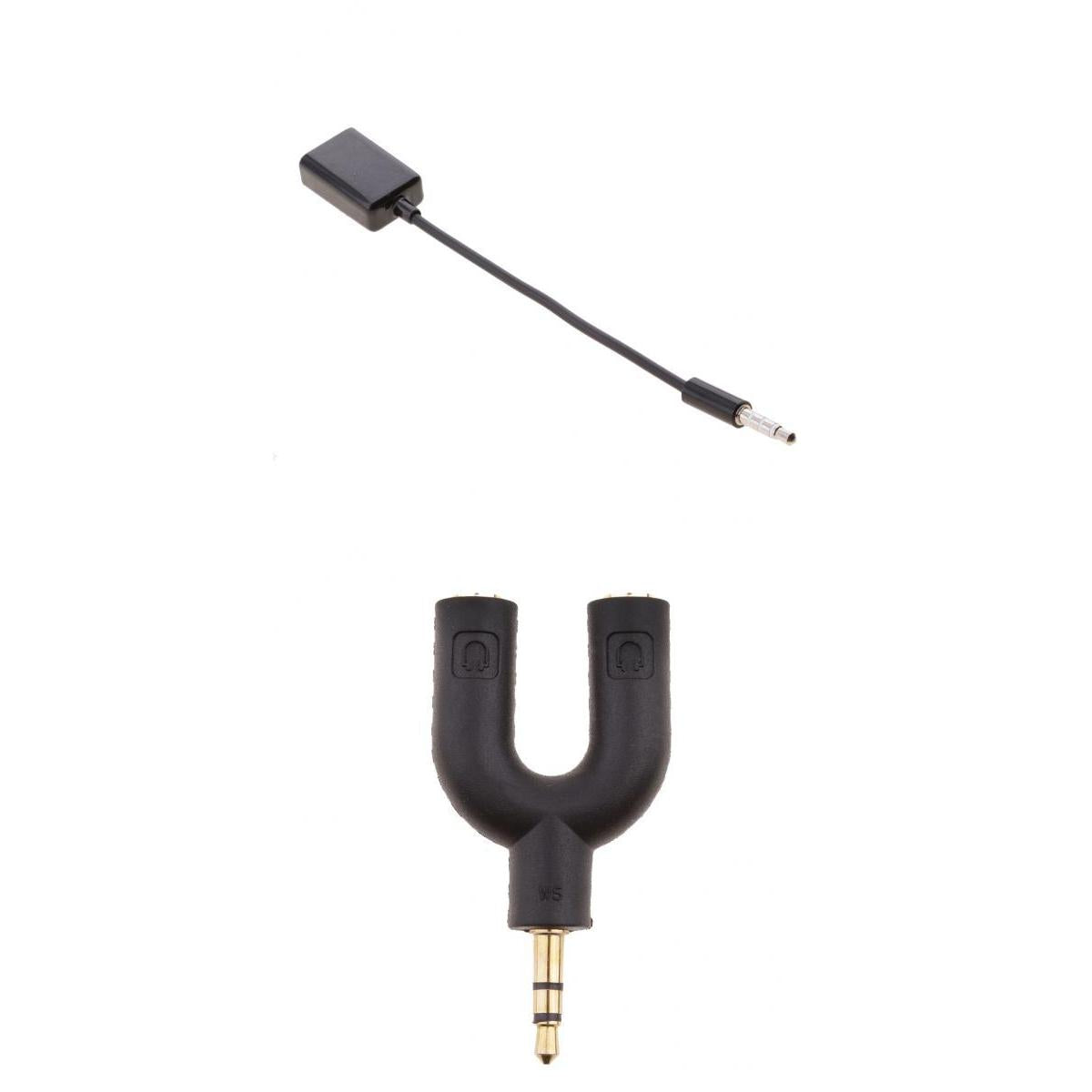 3.5mm Double Jack Audio Splitter and 3.5mm to USB 2.0 M to F Converter Cable