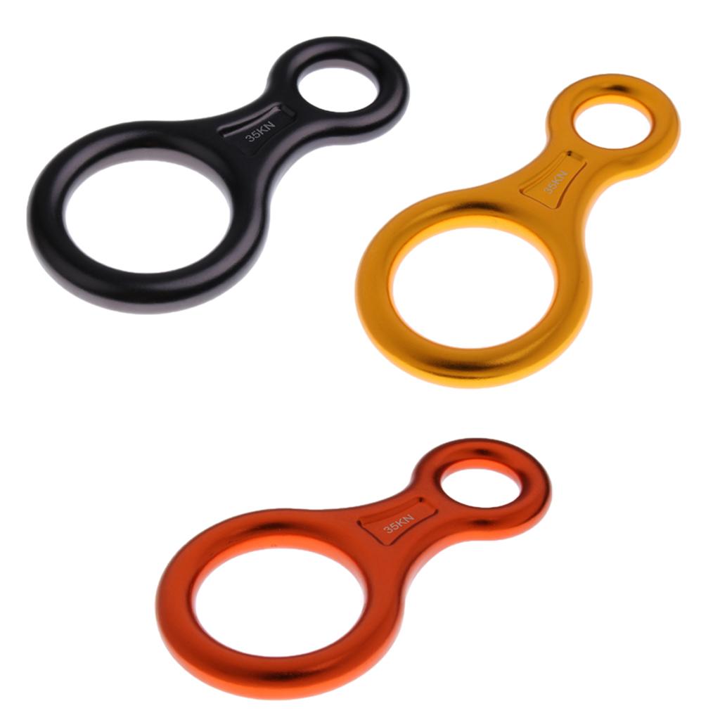 3 Pieces 35KN Figure 8 Shape Ring Descender Climbing Rappel Belay Device