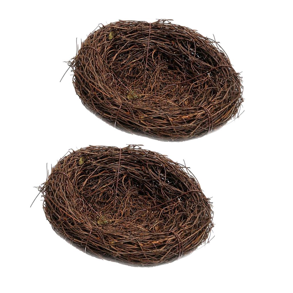 2 Pieces 12cm Handmade Vine Bird Nest House Nature Craft Holiday Decoration