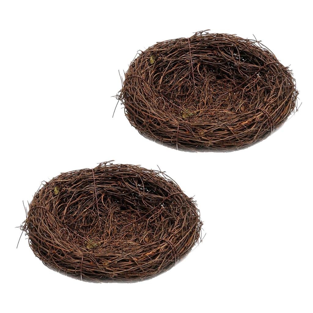 2 Pieces 12cm Handmade Vine Bird Nest House Nature Craft Holiday Decoration
