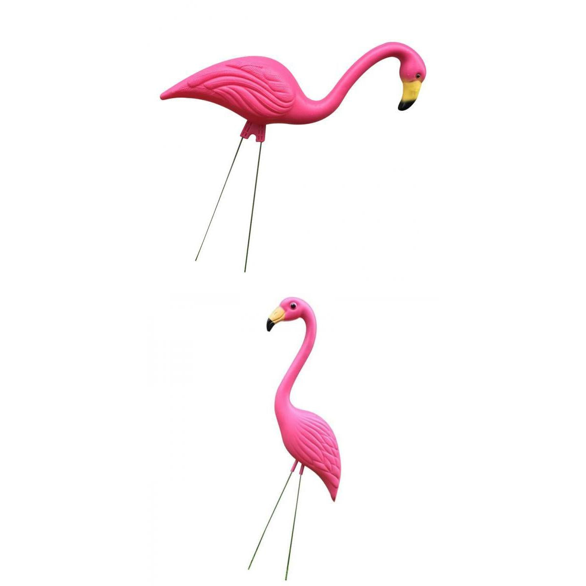 1 Pair Lifelike Pink Flamingo Yard Garden Lawn Art Ornament Decor Statues
