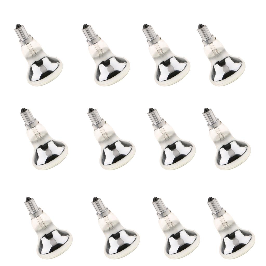 12Pcs R50 Reflector Tungsten Filament Spotlight Bulb Lamp SES E14 40W