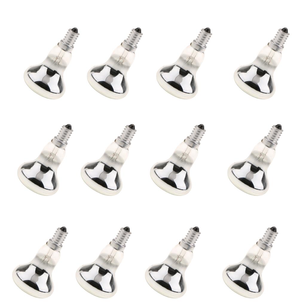 12Pcs R50 Reflector Tungsten Filament Spotlight Bulb Lamp SES E14 40W