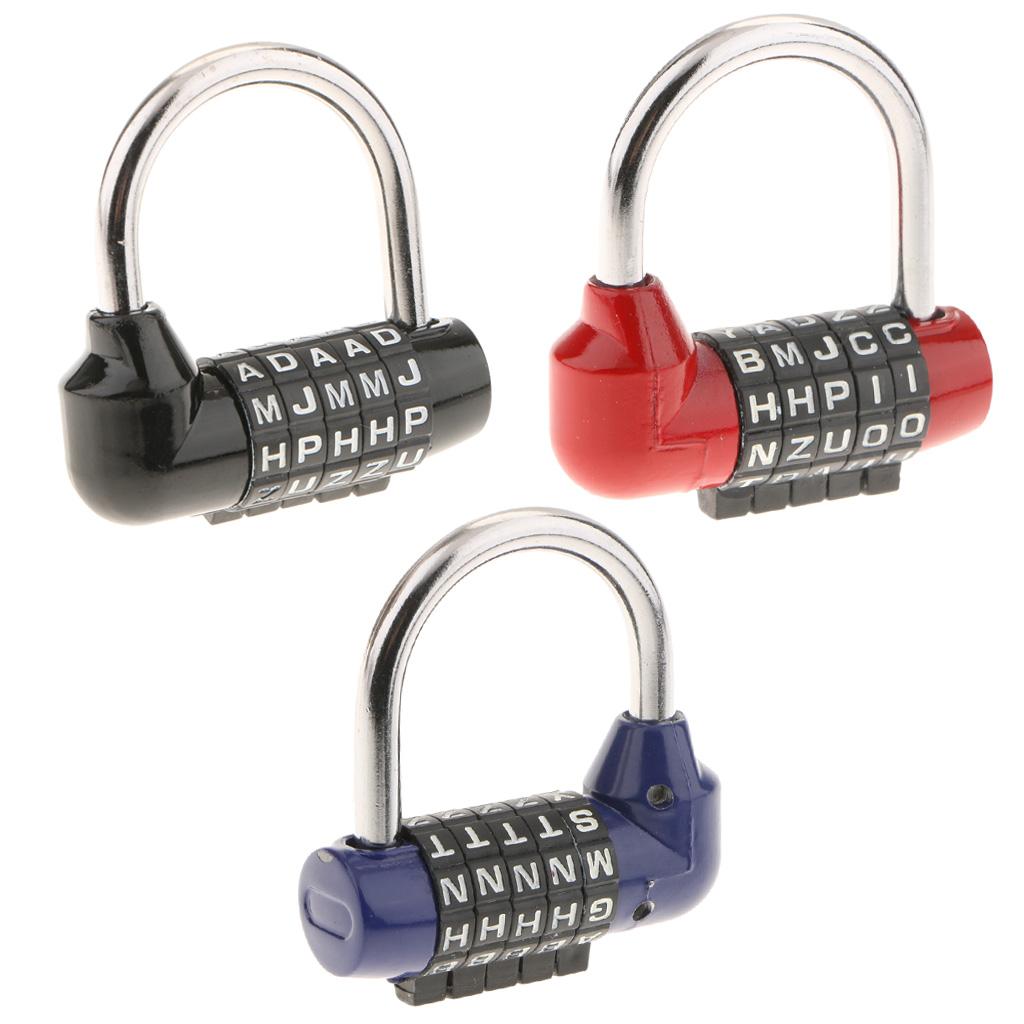 3Pieces Letters Combination Lock Resettable Padlock for Toolboxes Suitcases