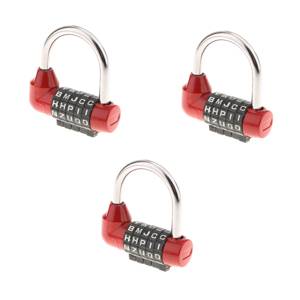 3Pack Letters Combination Lock Resettable Padlock for Toolboxes Suitcases