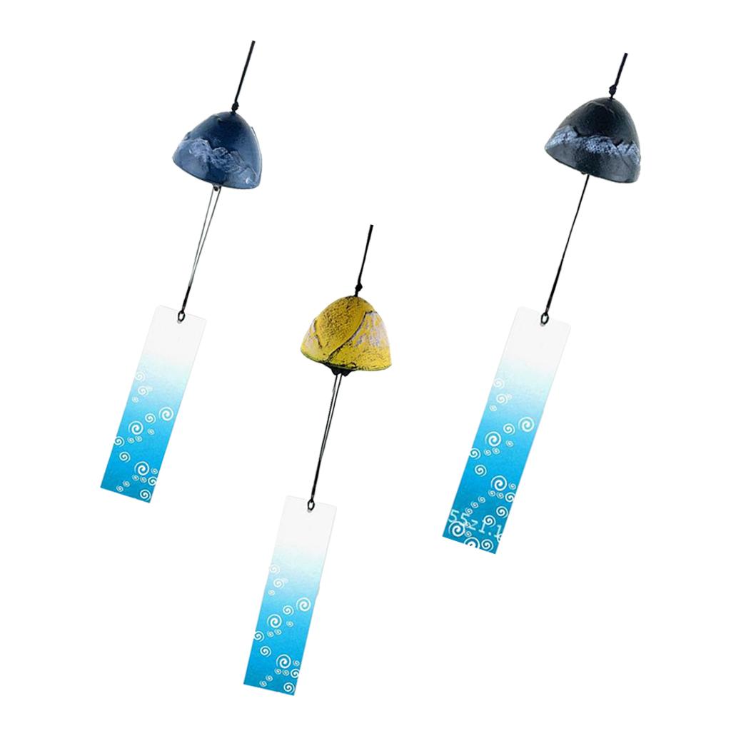 3pcs Japanese Furin Wind Chime Nambu Cast Iron Iwachu Good Luck Bells