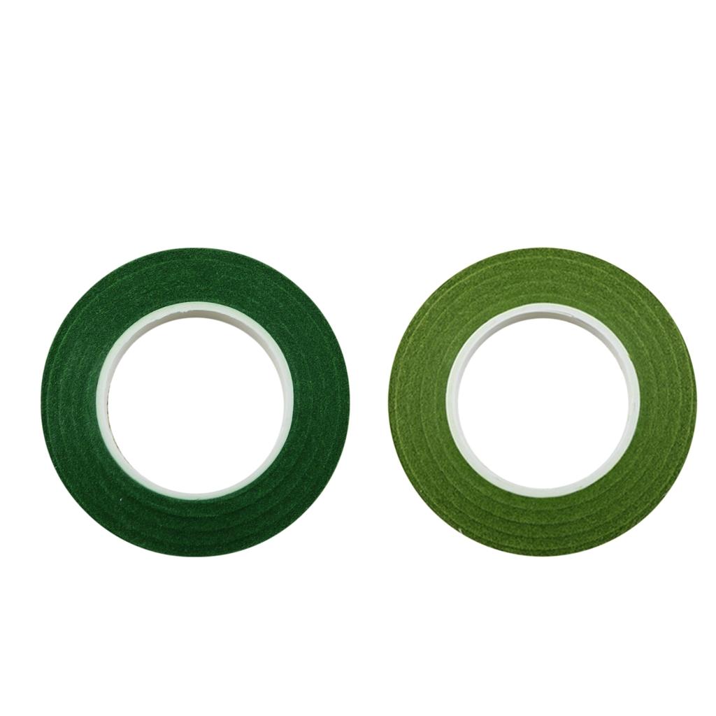 24 Pieces Florist Craft Stem Wrap Floral Stem Tape Dark Green & Olive Green