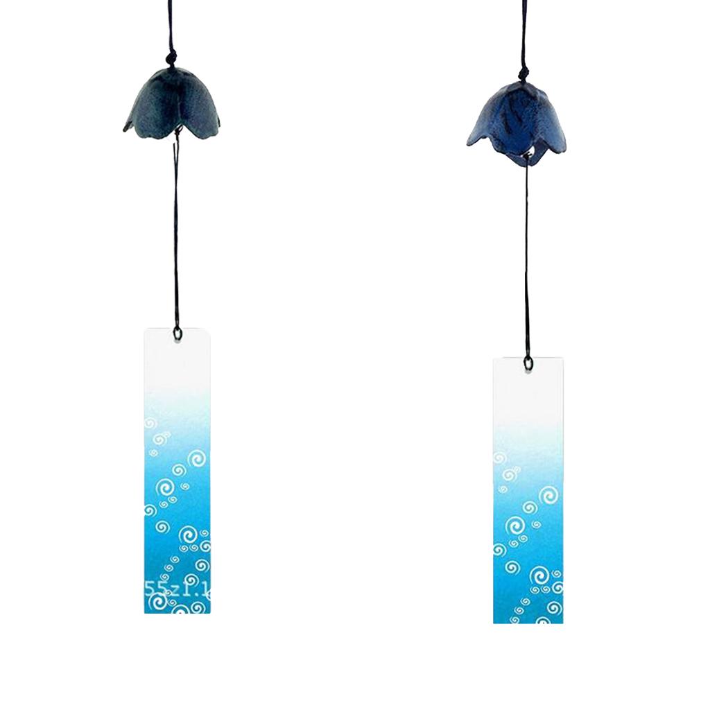 2 Pieces Japanese Furin Wind Chime Nambu Cast Iron Iwachu Bell Flower-shaped