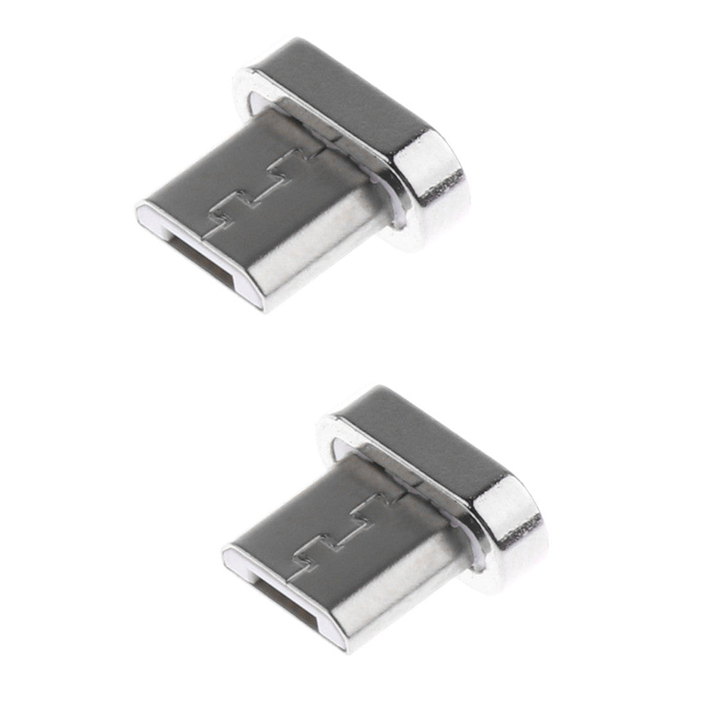 2 Pieces Magnetic Tips Micro USB Adapter Connector Head For Android Phones