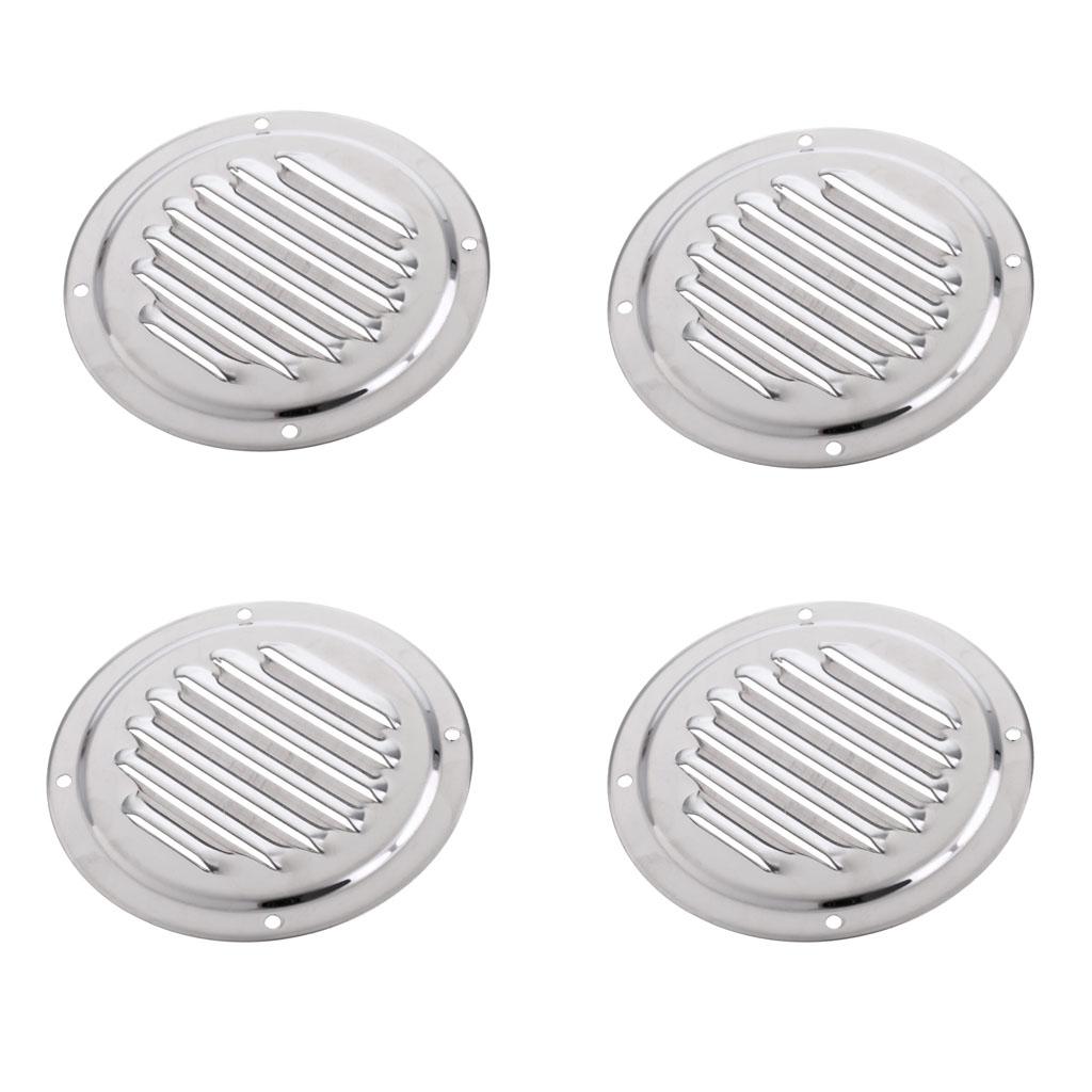 4pcs Stainless Steel Round Louvered Air Vent for Marine Boat RV Accessories