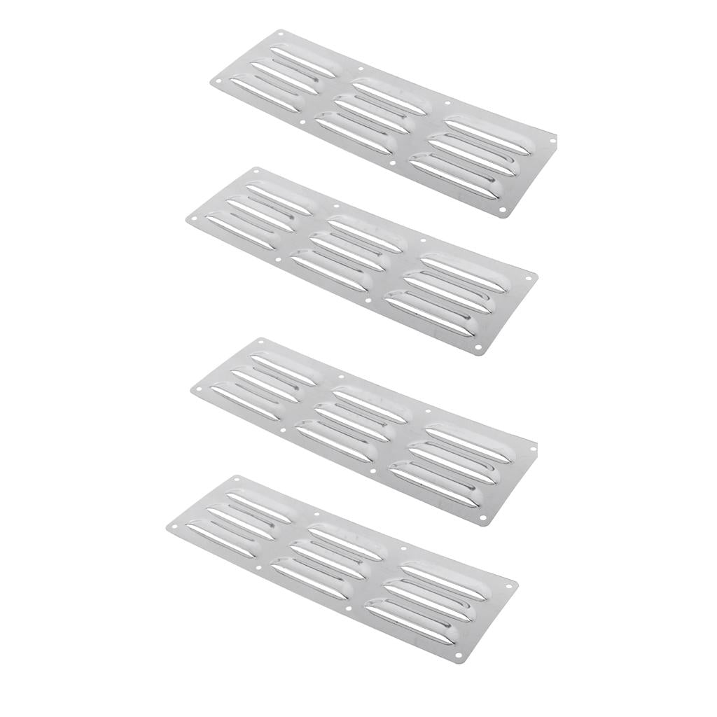 4pcs 304 Stainless Steel Marine Boat Yacht Louver Vent 9 Slot Ventilation