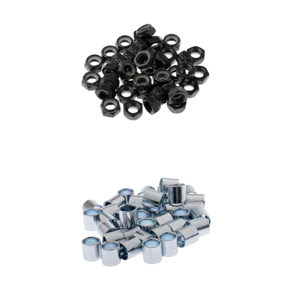 40 Pcs Skateboard Longboard Truck Wheels Axle Nuts Bearings Spacers Hardware