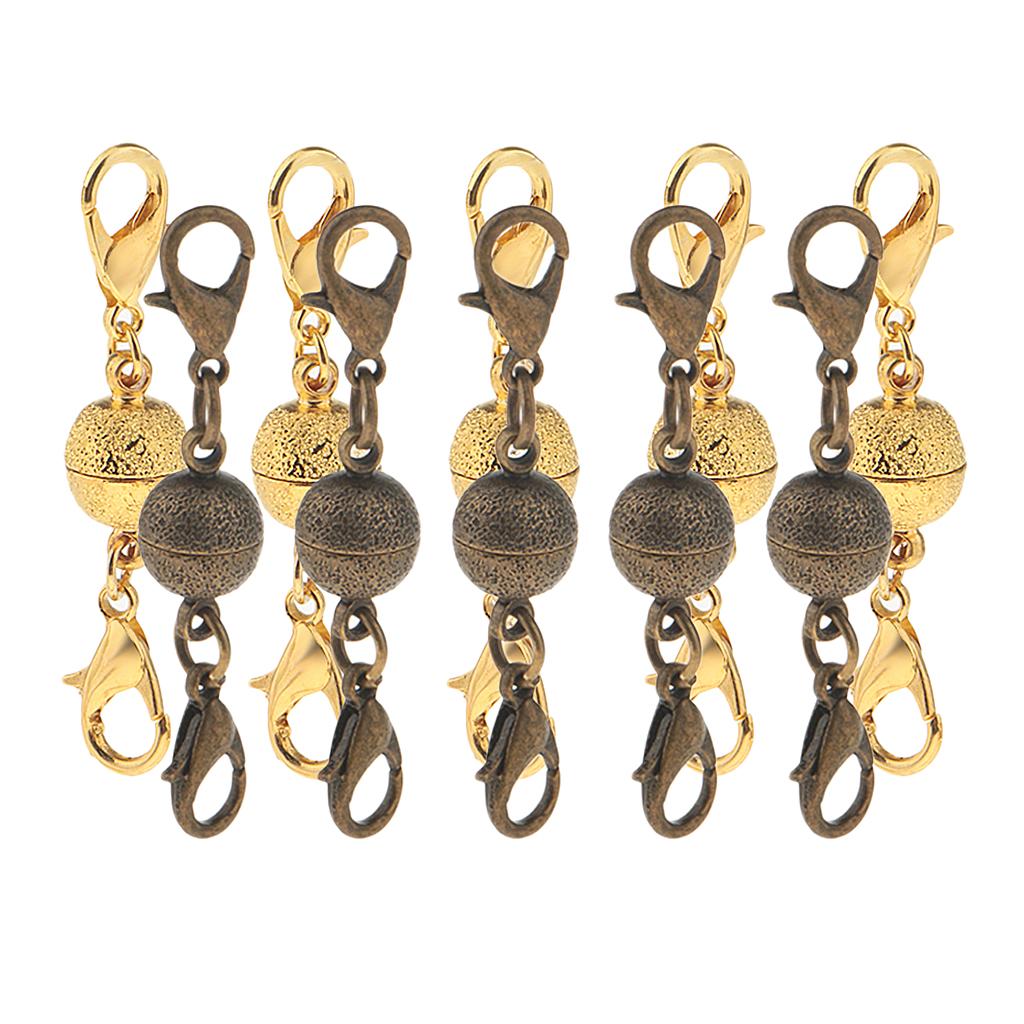 10 Pieces Ball Magnetic Clasps Lobster Clasps Connector Jewelry Findings