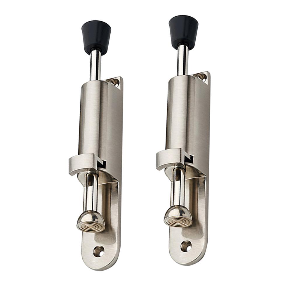 2Pcs Kick Down Foot Operated Door Stop Zinc Alloy Stopper Prop Stay Silver