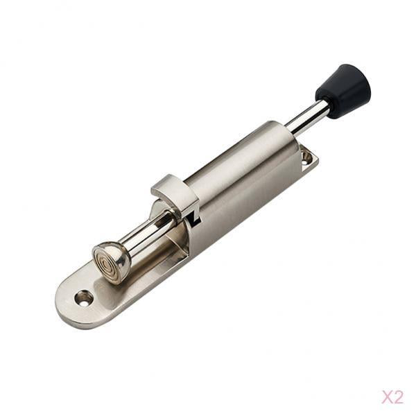 2Pcs Kick Down Foot Operated Door Stop Zinc Alloy Stopper Prop Stay Silver