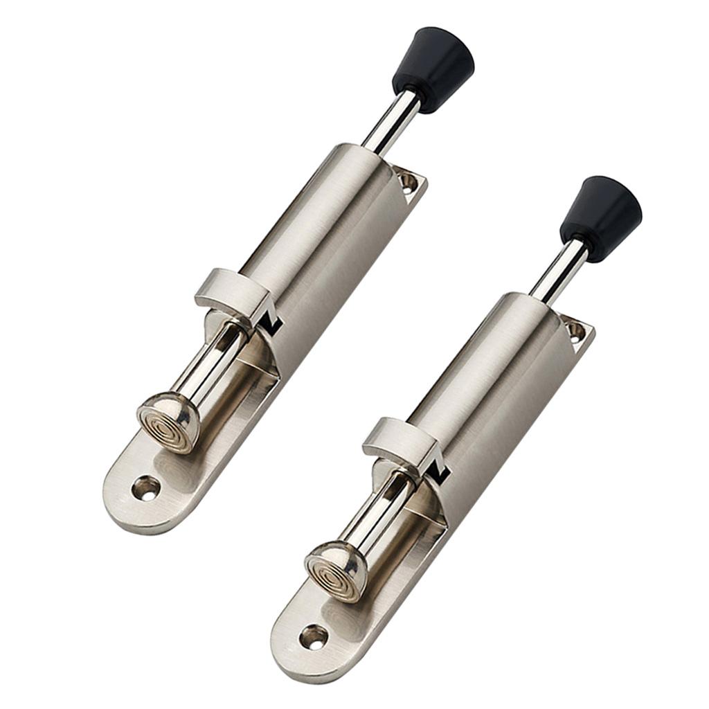2Pcs Kick Down Foot Operated Door Stop Zinc Alloy Stopper Prop Stay Silver