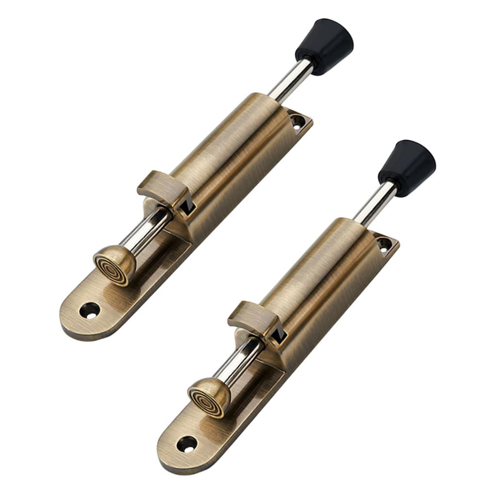 2Pcs Kick Down Foot Operated Door Stop Zinc Alloy Stopper Prop Stay Bronze
