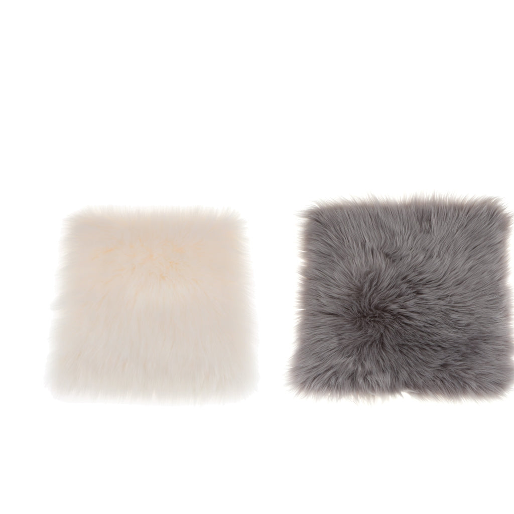 2Pieces 45x45cm Artificial Wool Home Floor Carpet Soft Seat Cushion
