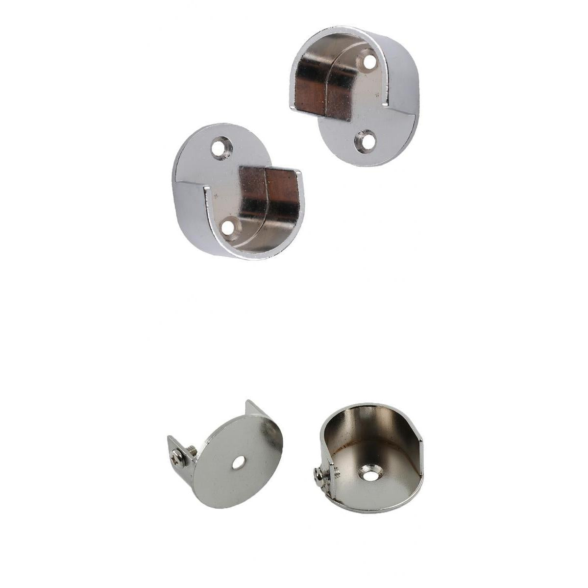 2 Pairs Recess Bracket Curtain Rail Support Curtain Pole Bracket Wall Mount