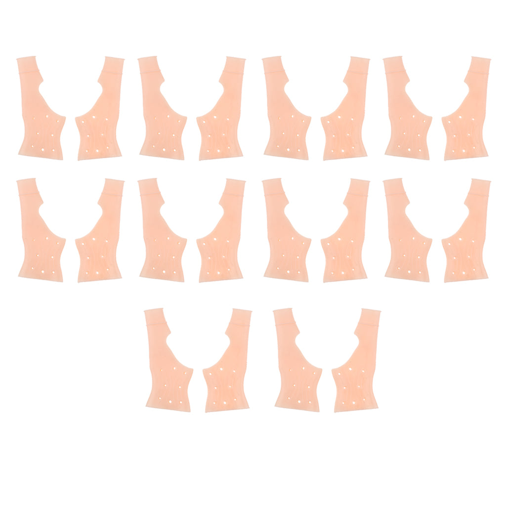 10 Pairs Silicone Gel Thumb Wrist Support Gloves Tenosynovitis Spasms Brace