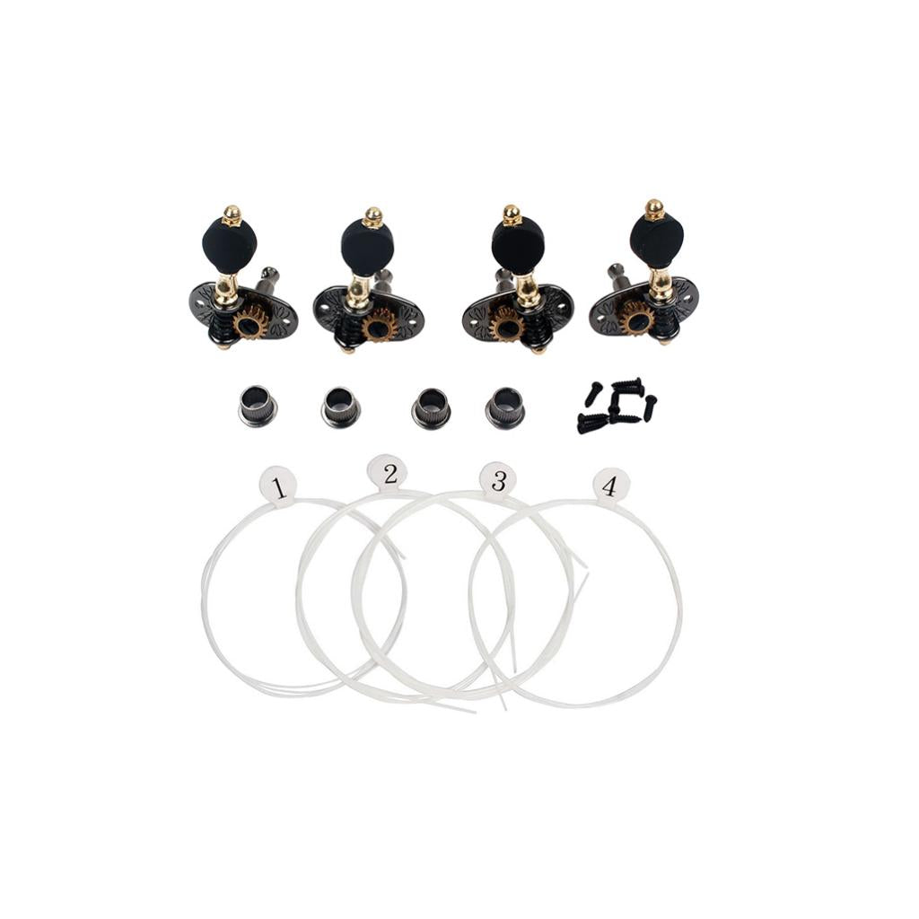2L2R Ukulele String Tuning Pegs+4pcs Strings for Ukulele Cigar Box Guitar