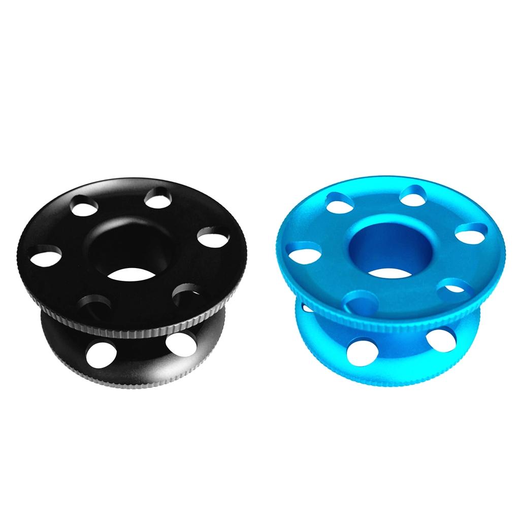 2 Pieces Aluminum Alloy Scuba Diving Finger Spool Dive Reel Guide Line Spool
