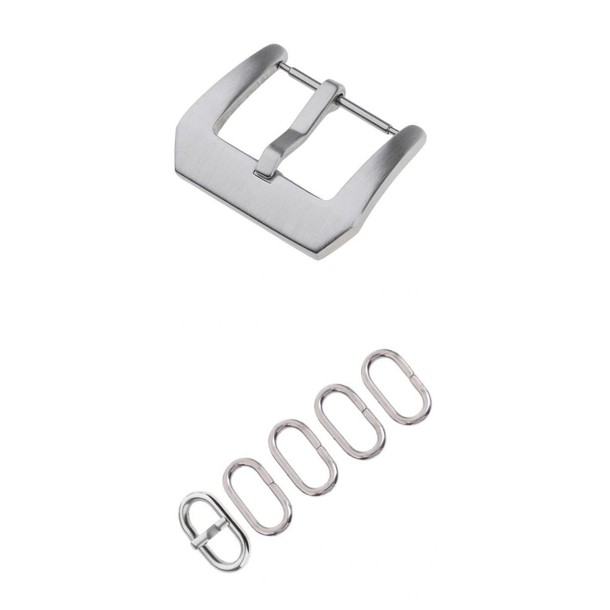 6 Pieces Stainless Steel Watch Band Retainer Loop Ring with Buckle 24mm
