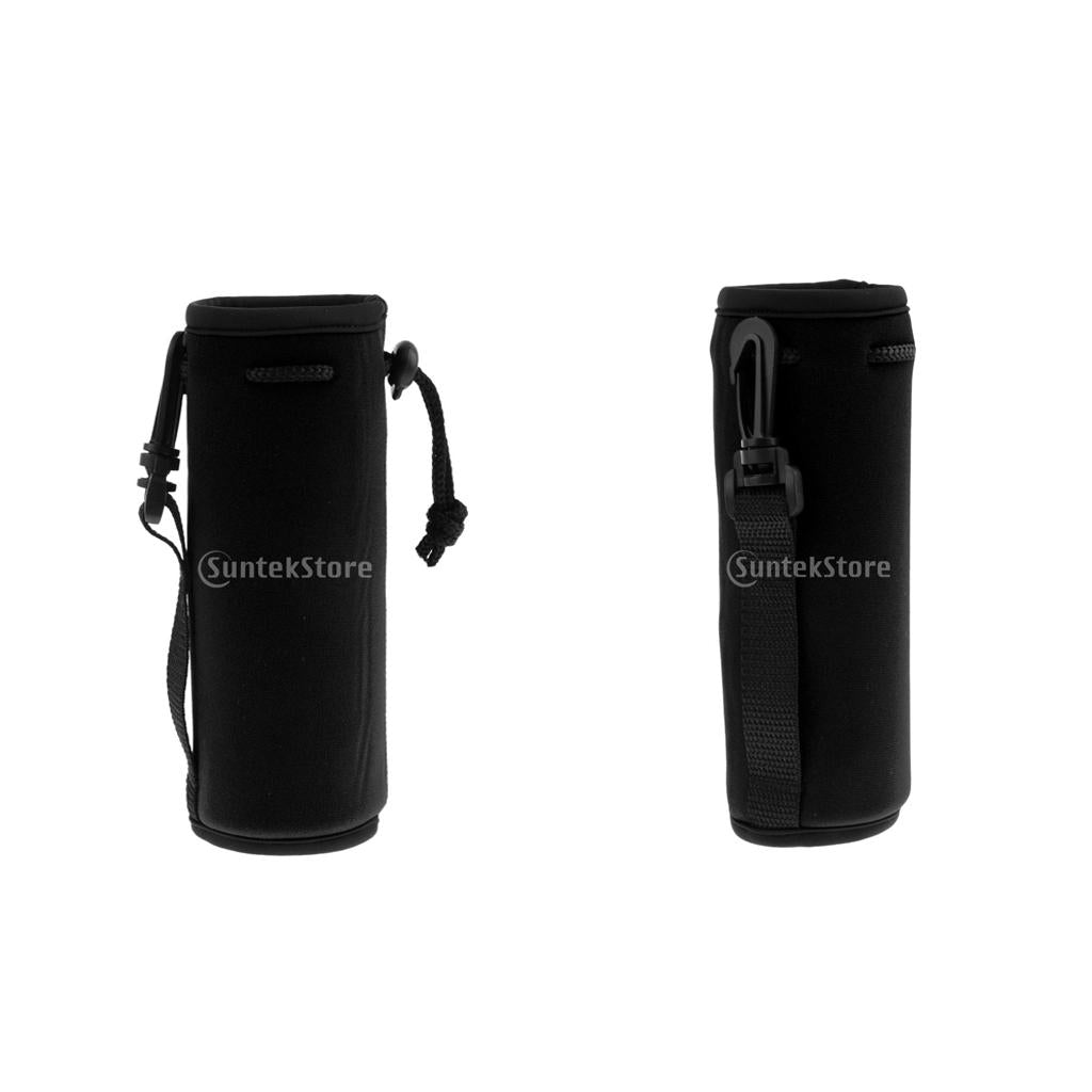 2pcs Neoprene Insulated Sport Water Bottle Cover Pouch Sleeve Bag Black