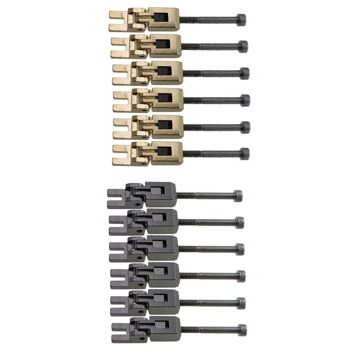 12 Pieces Tremolo Bridge String Saddle for Electric Guitar Golden+Black