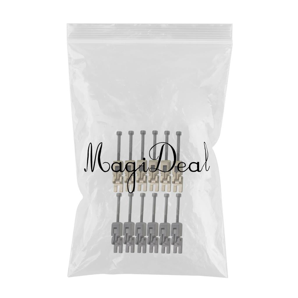 12 Pieces Tremolo Bridge String Saddle for Electric Guitar Golden+Black
