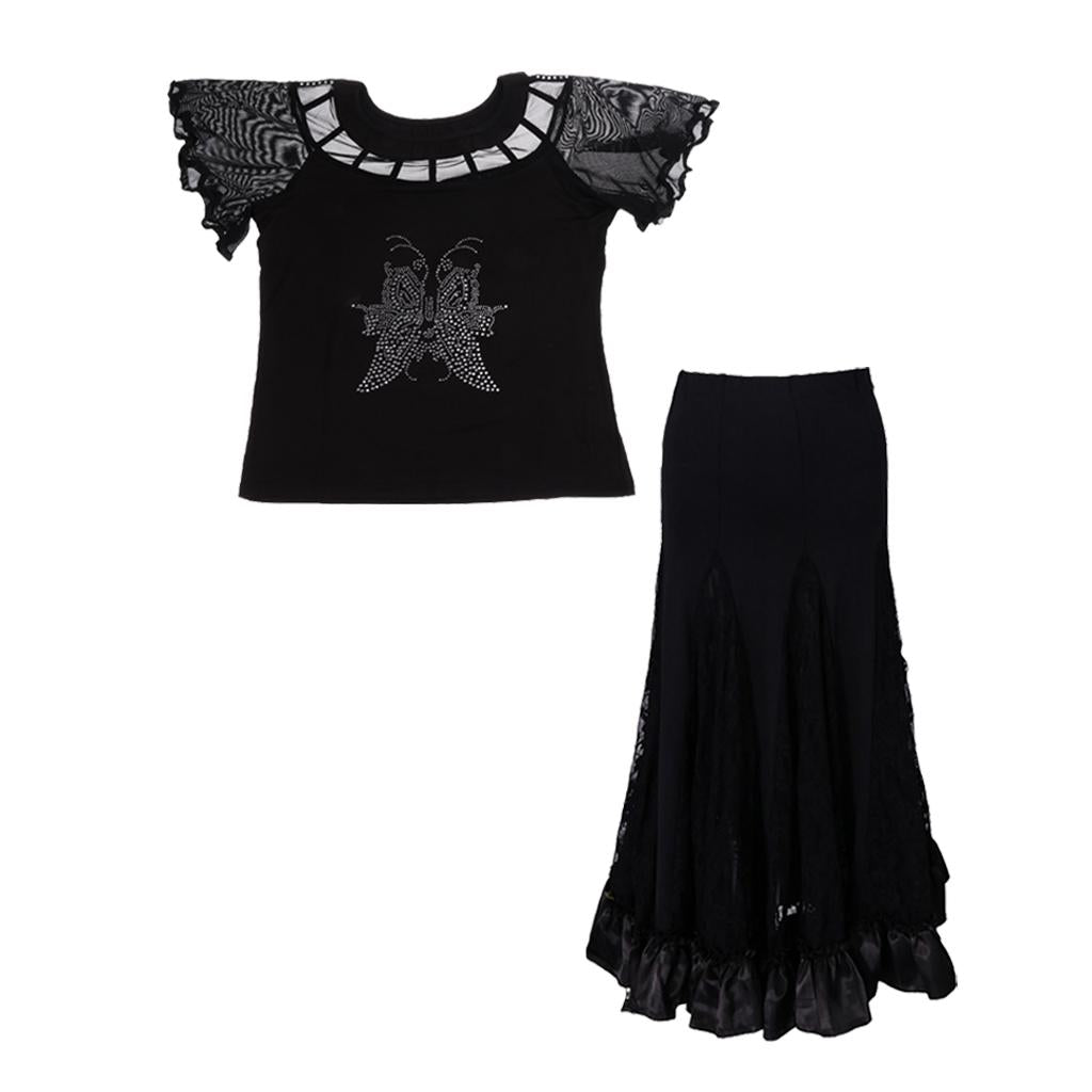 Ballroom Dancing Modern Dance Square Dance Practice Outfit Black XL