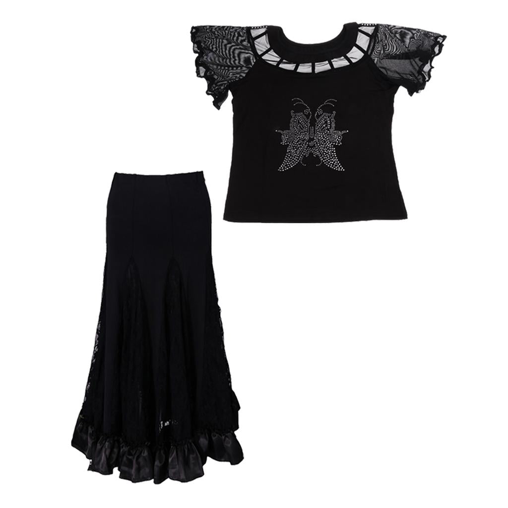 Ballroom Dancing Modern Dance Square Dance Practice Outfit Black XL