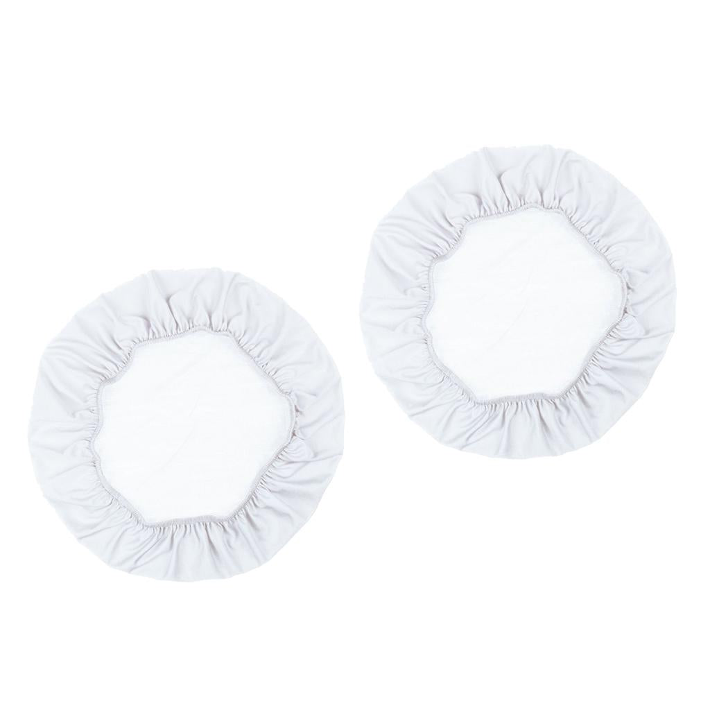 2Pcs Spandex Stretch Chair Seat Cover Wedding Dining Chair Slipcover White