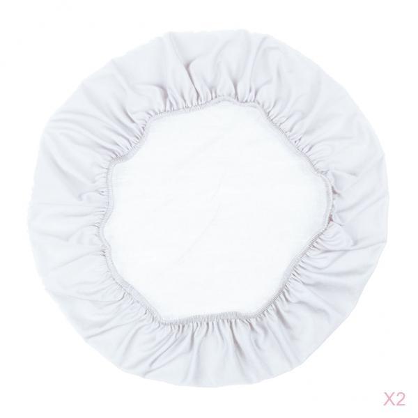 2Pcs Spandex Stretch Chair Seat Cover Wedding Dining Chair Slipcover White