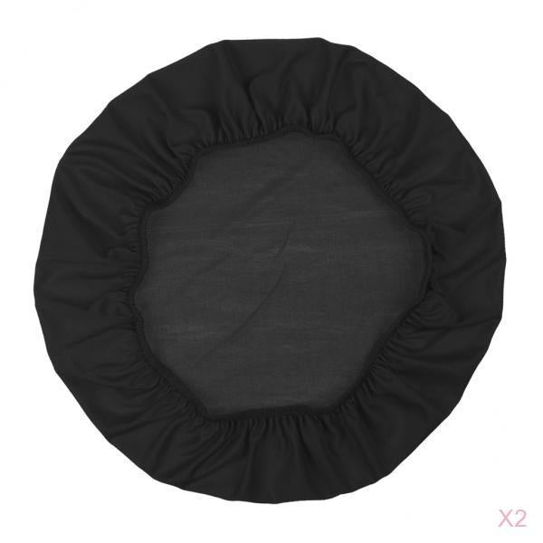 2Pcs Spandex Stretch Chair Seat Cover Wedding Dining Chair Slipcover Black