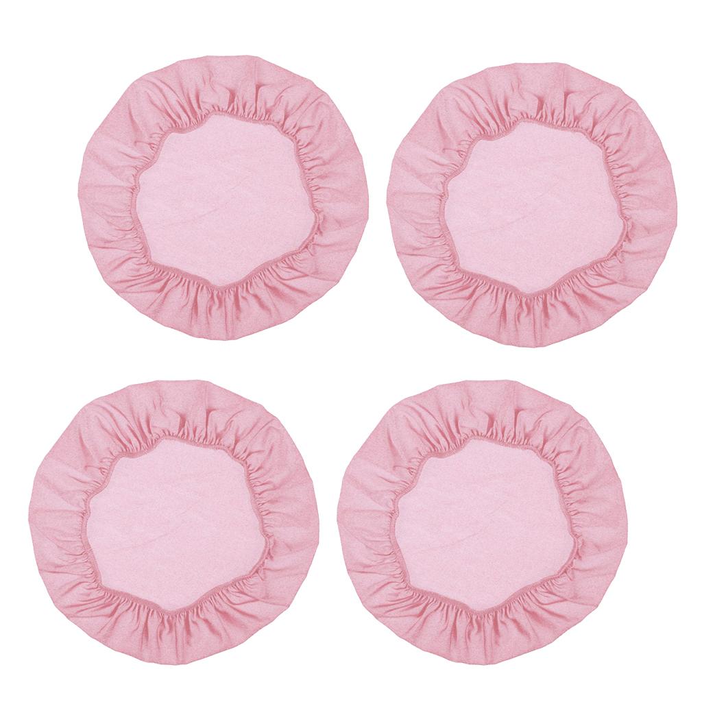4Pcs Spandex Stretch Chair Seat Cover Wedding Dining Chair Slipcover Pink
