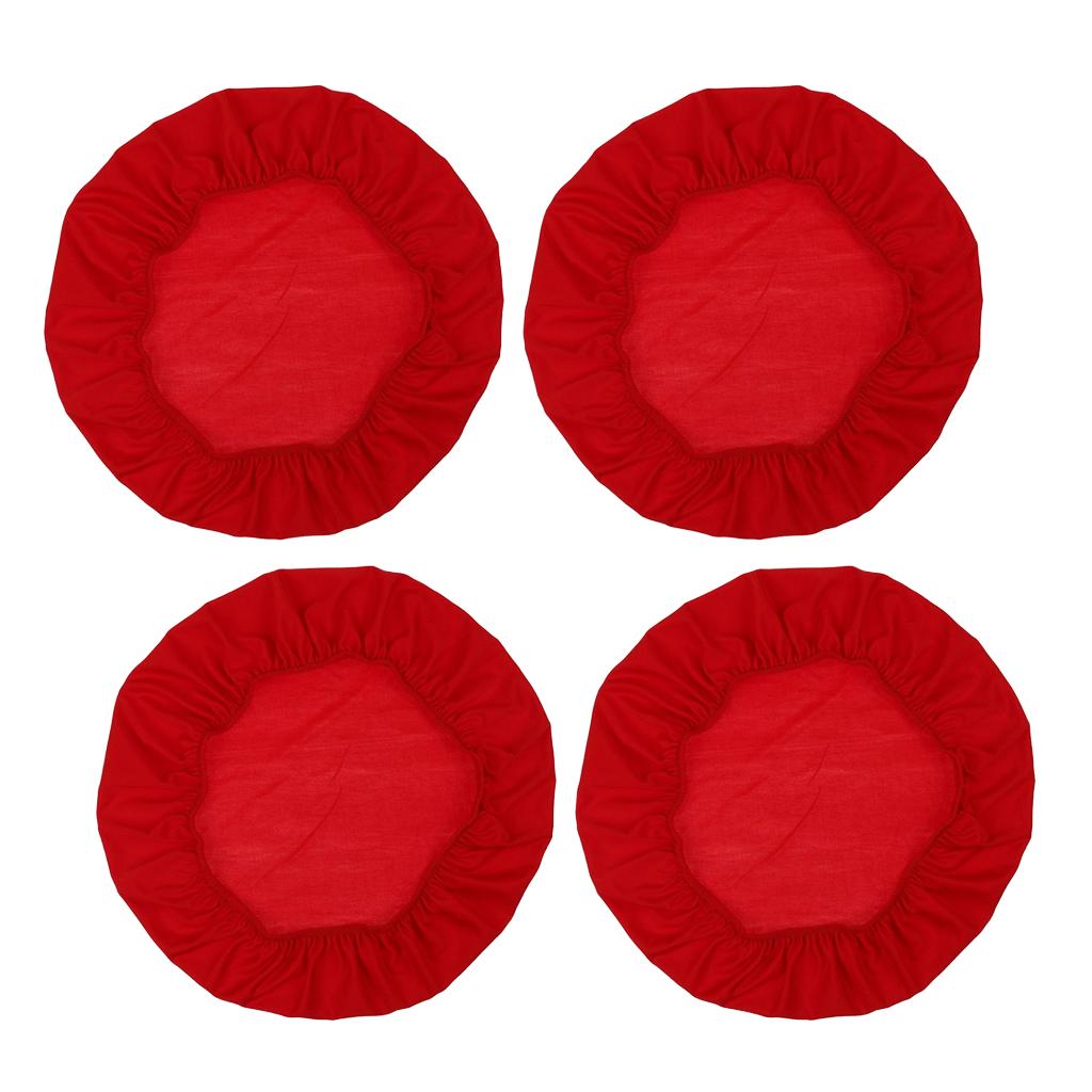 4Pcs Spandex Stretch Chair Seat Cover Wedding Dining Chair Slipcover Red