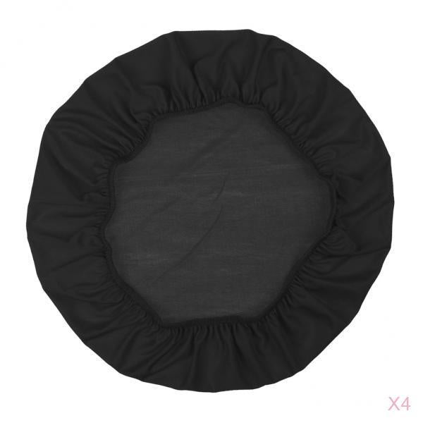 4Pcs Spandex Stretch Chair Seat Cover Wedding Dining Chair Slipcover Black