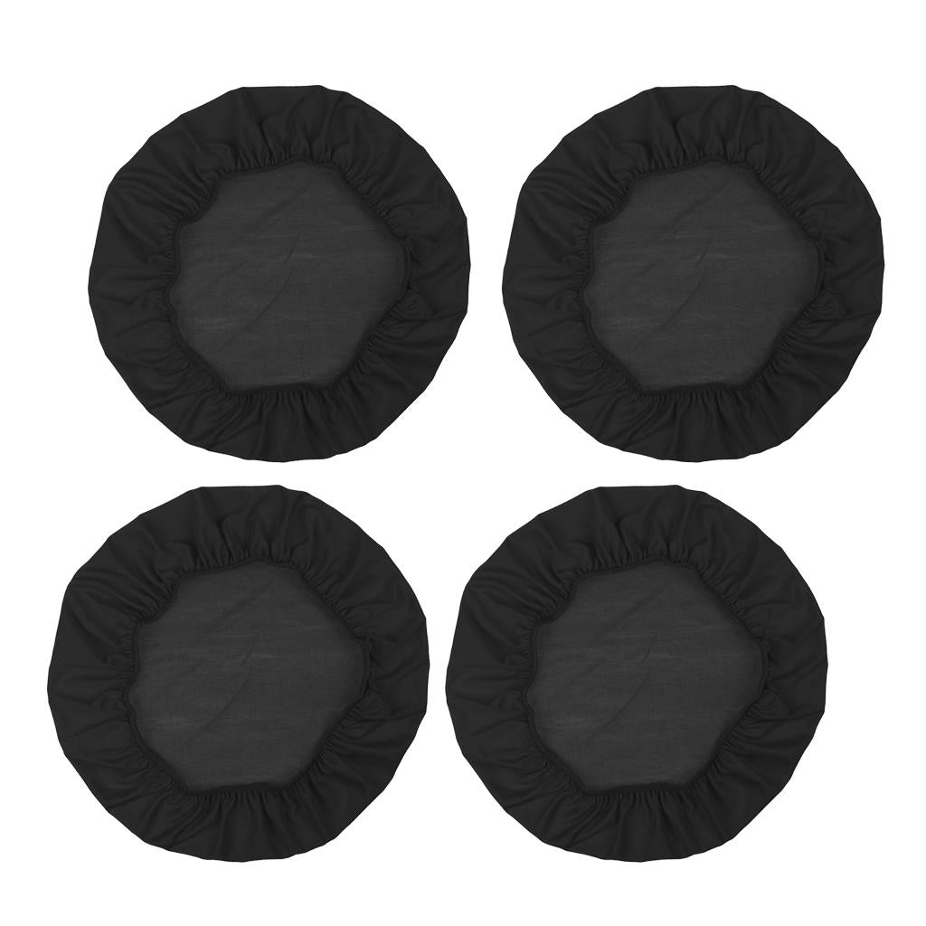 4Pcs Spandex Stretch Chair Seat Cover Wedding Dining Chair Slipcover Black