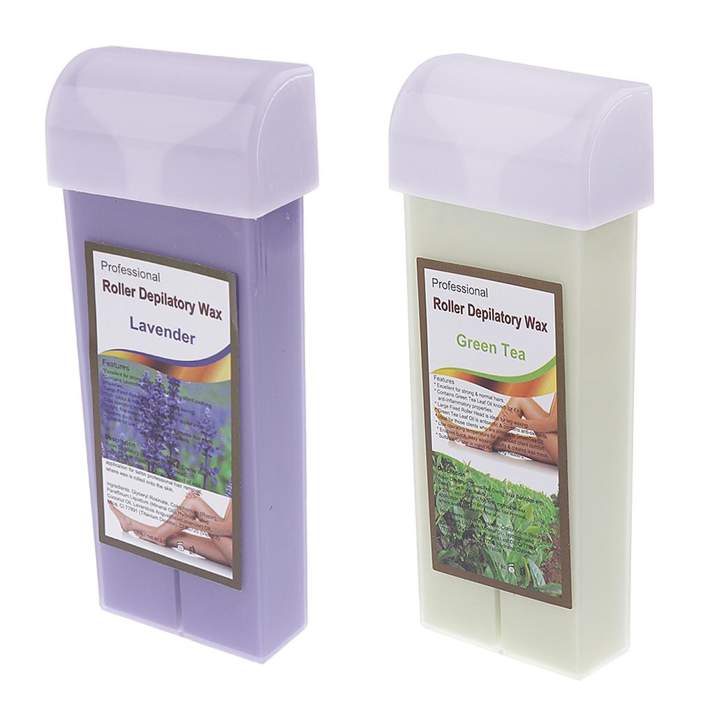 2x 100g Roll On Depilatory Wax Cartridge Heater Waxing Body Hair Removal