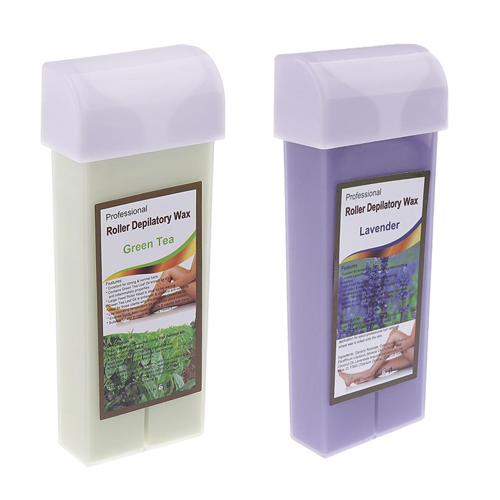 2x 100g Roll On Depilatory Wax Cartridge Heater Waxing Body Hair Removal